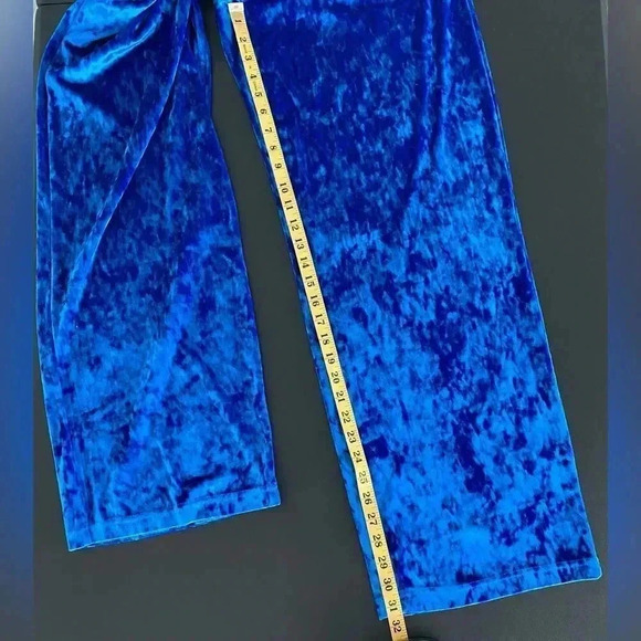 Fabletics Wide Leg Go To Velour Velvet Pants New Pull On Elastic High Waist - Picture 11 of 16